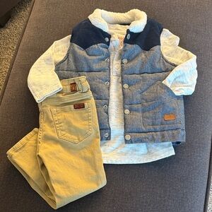 7 For All Mankind Kids Vest Jeans set